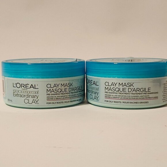 L'Oreal Paris Hair Ecpertise Extraordinary CLAY Mask Lot of 2 BNIP 150ml each - Picture 1 of 8